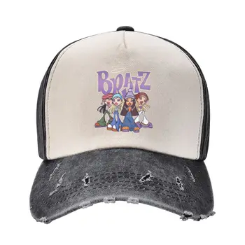Класическата бейзболна шапка Bratz Original Four Group Shot, шапки от потертого деним унисекс, шапки за тренировки Y2k на открито, шапка