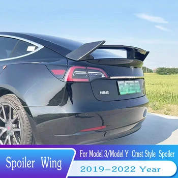 За Tesla Model 3 и Model Y Устна Спойлер на Задния Капак на Багажника Cmst Стил 2018-2023 от въглеродни влакна Вид ABS Спойлер Аксесоари За Полагане на автомобили