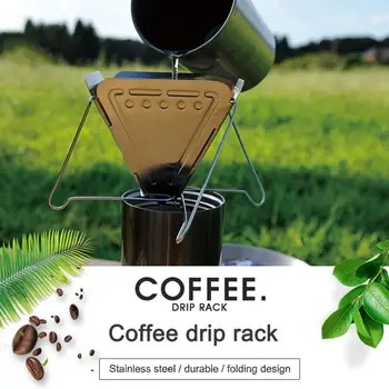 Открит притежателя на кафе филтър от неръждаема стомана, за Многократна употреба кафе филтри, капкомер, кошница за кафе, посуда и прибори за къмпинг и пикник