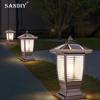 Нов лампа в китайски стил, уличен лампа, слънчев ограда, водоустойчив Градински лампа, озеленяване лампа, външните светлини