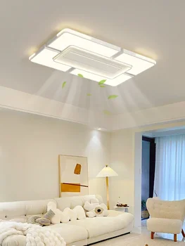 Светлината на вентилатора без остриета, за защита на очите, светлината в главната спалня, Безшумен невидим вентилатор, Модерен прост вентилатор на тавана в хола 220 В