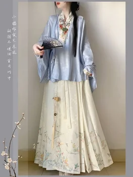 Оригинална Дамска пола Hanfu с Конете Муцуна епохата на Династията Мин За ежедневието С Елегантно Пролетта пола Mamian Skirt