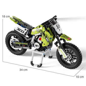 Технически Мотоциклет Kawasakis KX450SR Dirt Bike Градивен елемент на Модел на превозното средство Steam Bricks Колекция от Играчки За Момчета, Подаръци