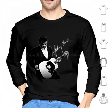 Джони Кеш В Folsom Свири на китара С толстовкой Autograph хлопчатобумажный hoody с дълъг ръкав Johnny Cash Cash Човекът в черно Folsom