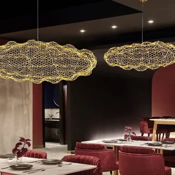 Nordic Art Decor Кухи Висящи Лампи във Формата на Облаци, за Хол, Спални, Стълби, Дизайнерски Лампи, Промишлено Лофта, Полилеи Firefly