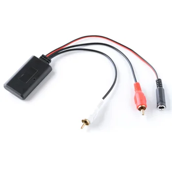 Модул приемник, съвместим с Bluetooth интерфейс 2RCA, практичен 27 см, 5-12 В черен + червен + бял, е подходящо за повечето превозни средства.
