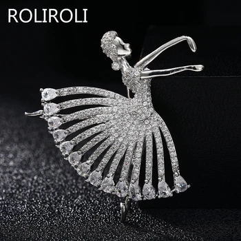 ROLIROLI Балетные брошки за танцьори Дамски модни игли за дрехи Дамски бижута с кристали Аксесоари Игли 2023