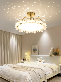 Модерна кристален led полилей за хол, спалня, монтаж на таван осветление за коридор, декоративни светлини в скандинавски стил, луксозен подвесного лампа под формата на лоба