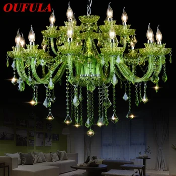 Подвесная лампа от европейския кристал OUFULA, лилава свещ, художествена хол, ресторант, спалня, магазин за дрехи Net KTV, Chandeli