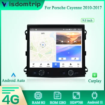 За Porsche Cayenne 2010-2017 Интелигентен Мултимедиен Плейър GPS Радио 5G WIFI Навигация CarPlay + Auto Android12