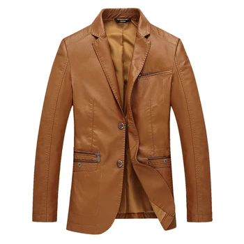 2024 - Нов мъжки Бизнес Прост Тънък Джентълмен в Британския стил, Ежедневни Однотонная Универсална модерно яке, Кожено яке M-7XL