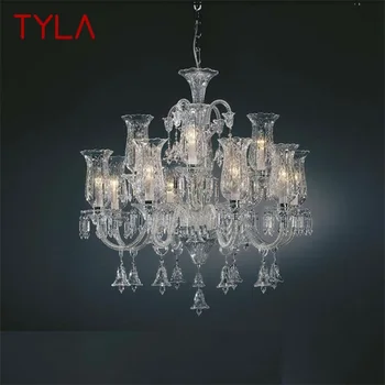 Кристален полилей TYLA в европейски стил, led окачен лампа, Декоративни осветителни тела за дома, хол