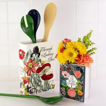 Ваза за цветя креативна ваза за цветя във формата на книга керамична ваза за сухи цветя централна част на бюрото на притежателя на цветя за декорация на дома