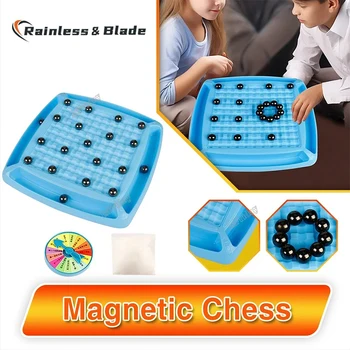 Шахматен комплект Битка с магнитен ефект, образователна игра на пула, портативна дъска, аксесоари за партита, семейна маса за френския Ти