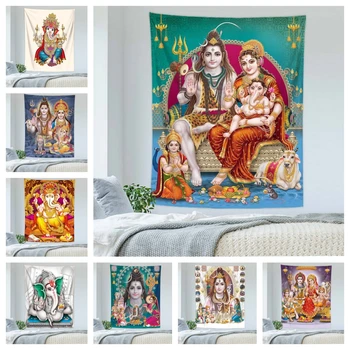Индийски бог, религия Тайланд, будизъм, Шива, Ганеша, Парвати, подложки за медитация, килим, мандала, гоблен Хипи, стенен гоблен
