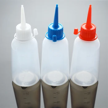 1БР 100 ml Пластмасова Бутилка-апликатор с прозрачен върха на Пластмасова Бутилка за екстракция с капак за подправки Кухненски Принадлежности