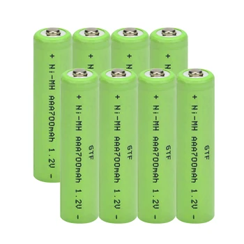Акумулаторна батерия GTF 1.2 V AAA с капацитет 700 mah, нова алкална батерия за играчки-led фенерче mp3, директна доставка