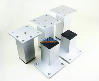 4 броя 50 мм, алуминиеви квадратни мебелни крачета за шкафа, крака за маса